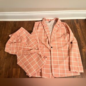 Pink & White Pantsuit